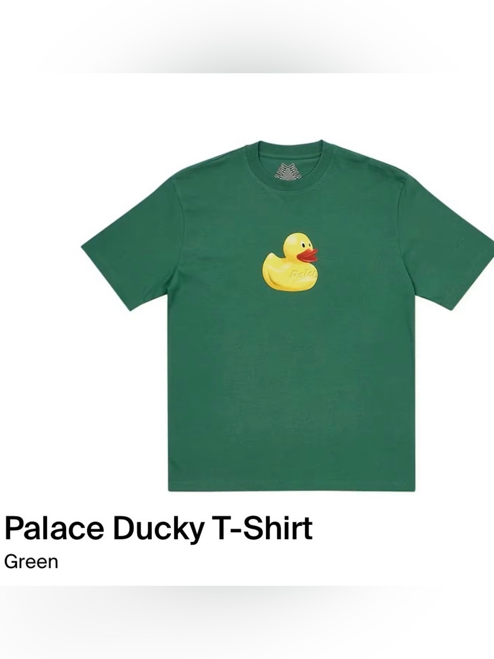 PALACE Green Tee with Yellow Duck Graphic